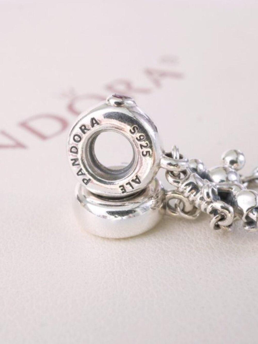 Pandora Disney Climbing Mickey Safety Chain / Authentic Pandora Silver Charms - Picture 3 of 5